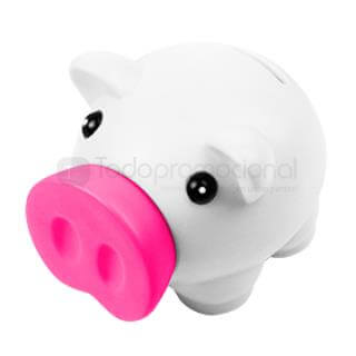 Alcancia de Puerquito Blanca